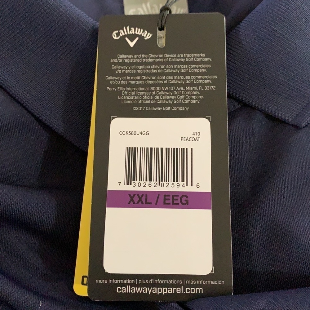 Callaway NWT Opti Free Cooling UPF Sun Protection Moisture Wicking Fabric XXL - Picture 8 of 12